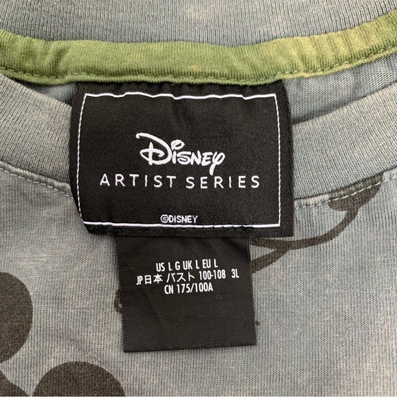 Disney Artist Series Mickey Mood Long Sleeve Shirt MM Script Bret Iwan Womens L - Picture 3 of 14